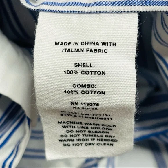 Helmut Lang Blue Striped Sleeveless Tie-Front Cotton Poplin Shirt Size Medium - Picture 10 of 13